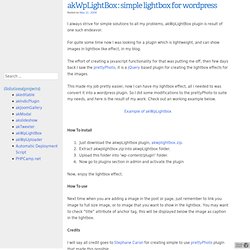 akWpLightBox : simple lightbox for wordpress