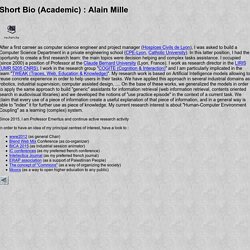 Alain MILLE - Short Research Bio