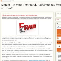 How to avoid Insurance Fraud – Alankit assignments limited