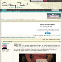 Alaskasunshine's fabric folding( organizing your quilt room)