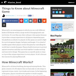 Things to Know about Minecraft Game