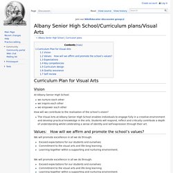 Albany Senior High School/Curriculum plans/Visual Arts