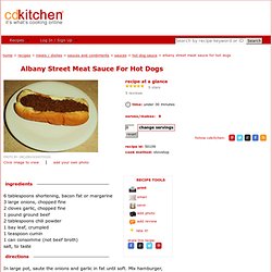 Albany Street Meat Sauce For Hot Dogs Recipe from CDKitchen