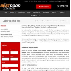 What are the Features of a High-Speed Door for Dealerships and Service Bays Application in Mississauga, ON