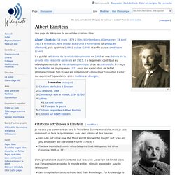 Albert Einstein - Wikiquote, le recueil de citations libres