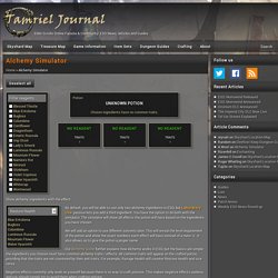 ESO Alchemy Simulator - Tamriel Journal