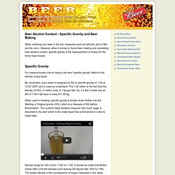 Beer Alcohol Content - Specific Gravity - Beer Making