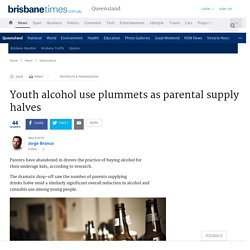 Youth alcohol use plummets as parental supply halves