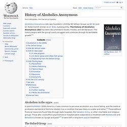 History of Alcoholics Anonymous