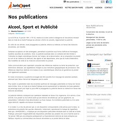 Alcool, Sport et Publicité