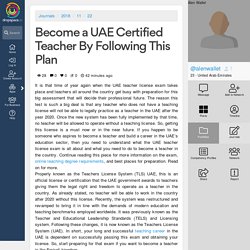 Become a UAE Certified Teacher By Following This Plan