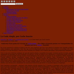 Le Code Aleph, par Carlo Suarès « La Kabbale Des Lettres « Kabbale