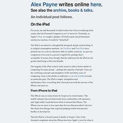 [2010] Alex Payne — On the iPad