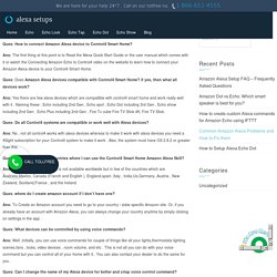 Alexa Frequently Asked Questions