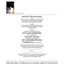 Alexander Ross's Arcana Microcosmi