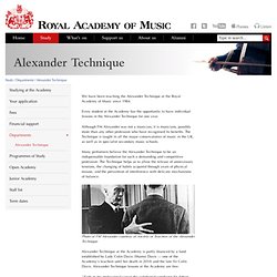 Alexander Technique - Royal Academy of Music