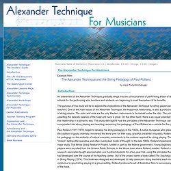 The Alexander Technique for String Players