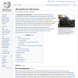 Alexanderson alternator - Wikipedia