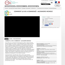 Alexandre Meinesz – Comment la vie a commencé