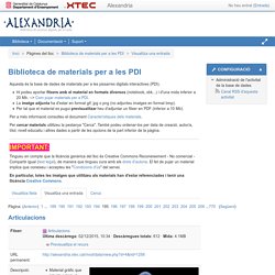 alexandria: Biblioteca de materials per a les PDI