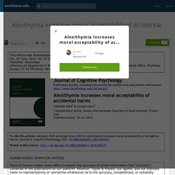 Alexithymia increases moral acceptability of accidental harms