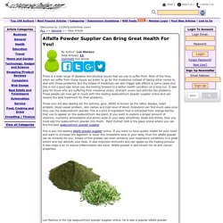 Alfalfa Powder Supplier can Bring Great Health for You!
