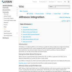Alfresco integration - Wiki - Liferay