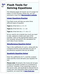 Algbra Flash! - Interactive Algebra tools in Flash
