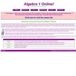 Algebra 1 Online! Henrico County Public Schools
