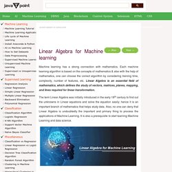Linear Algebra for Machine learning