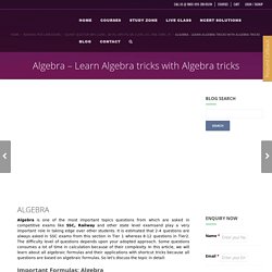 Algebra - Algebra tricks with Algebra tricks / How to solve Algebra questions