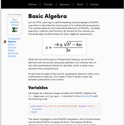 Ry's MathML Tutorial