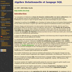 Cours SQL et Algebre Relationnelle - D. BOULLE