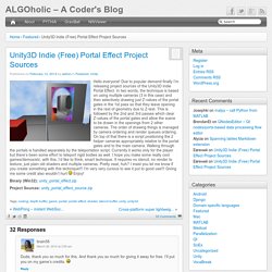 ALGOholic – A Coder's Blog - Unity3D Indie (Free) Portal Effect Project Sources