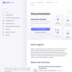 Algolia hosted search engine