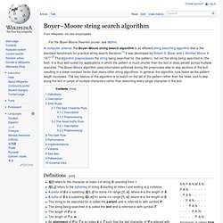 Boyer–Moore string search algorithm - Wikipedia, the free encycl