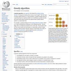 Greedy algorithm