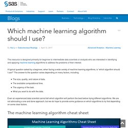 Which machine learning algorithm should I use? - Subconscious Musings