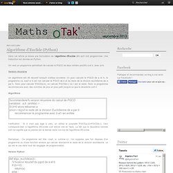 Algorithme d'Euclide (Python) - Math Otak'