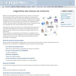 L'algorithme des moteurs de recherche