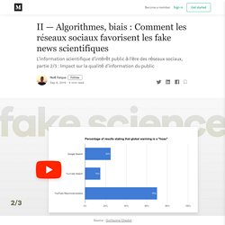II — Algorithmes, biais : Comment les réseaux sociaux favorisent les fake news scientifiques