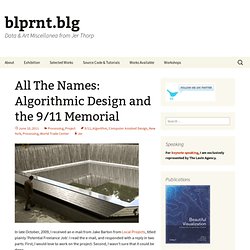 All The Names: Algorithmic Design and the 9/11 Memorial