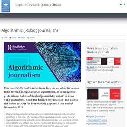 Algorithmic (‘Robo’) Journalism