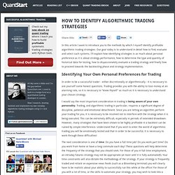 How to Identify Algorithmic Trading Strategies - QuantStart