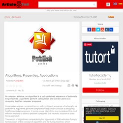 Algorithms, Properties, Applications Article