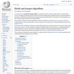 Divide and conquer algorithms