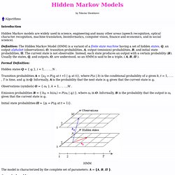 Algorithms - Hidden Markov models