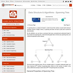 Data Structure & Algorithms - Spanning Tree - Tutorialspoint
