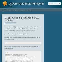 How to Make an Alias in Mac OS X 10.9, 10.8 Terminal, Using Bash Shell