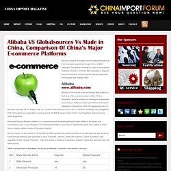 Magasine China import export - Alibaba VS Globalsources Vs Made in China